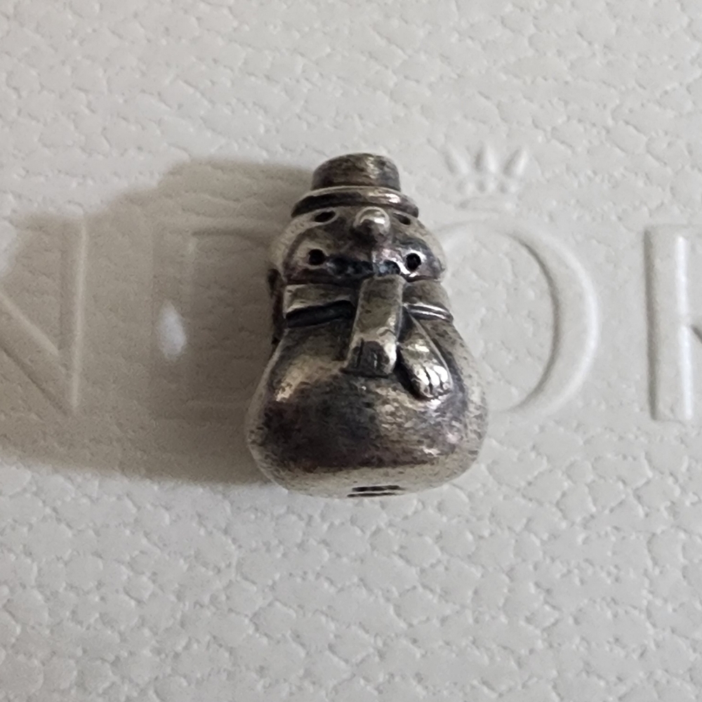 Authentic Pandora Snowman Charm ALE Sterling Silver Charm - Picture 4 of 7